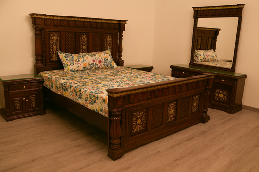 Luxury Handcrafted Solid Wood Bedroom Set