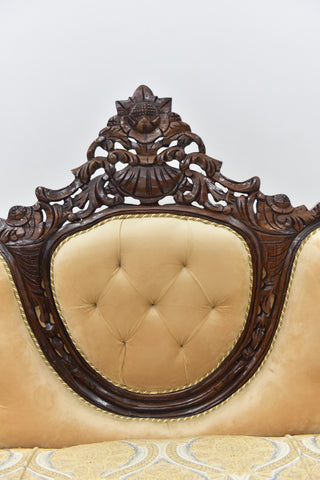 Handcrafted Solid Wood Sofa Set with matching table and carpet comes with it