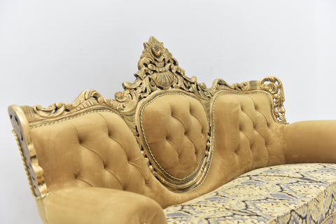 Handcrafted Solid Wood Sofa Set (3-Seater + 2 Single Chairs)