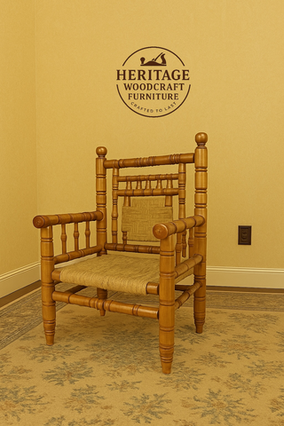 Handcrafted Natural WOOd Seating Set