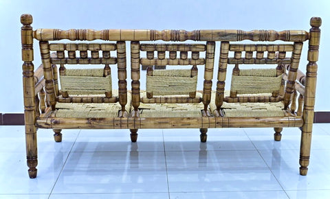 Handcrafted Natural WOOd Seating Set