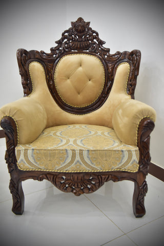 Handcrafted Solid Wood Sofa Set with matching table and carpet comes with it