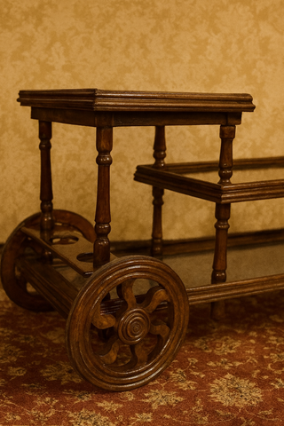Handcrafted Wooden Serving Trolley