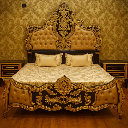 Luxury Hand-Carved King Bed – Heritage Woodcraft Co.