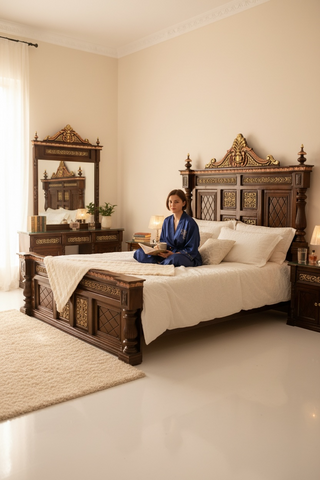 Luxu Handcrafted Solid Wood Bedroom Set