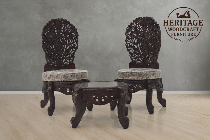 Heritage Royal Carved Chair & Table Set