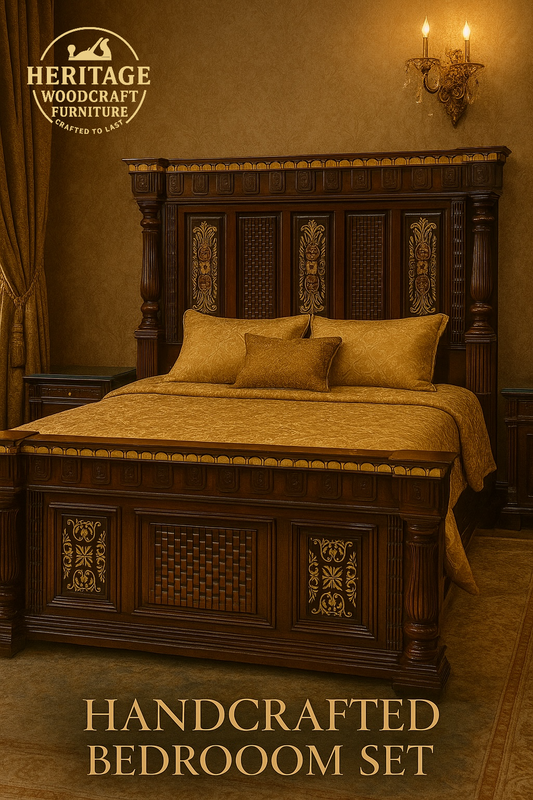 Luxury Handcrafted Solid Wood Bedroom Set