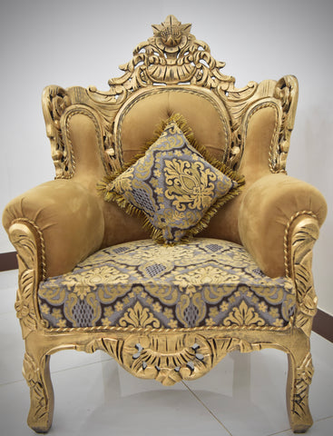 Handcrafted Solid Wood Sofa Set (3-Seater + 2 Single Chairs)