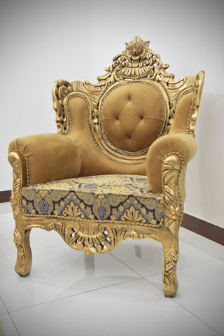 Handcrafted Solid Wood Sofa Set (3-Seater + 2 Single Chairs)