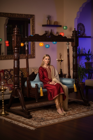 Premium Handcrafted Wooden Indoor Swing