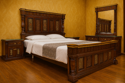 Luxury Handcrafted Solid Wood Bedroom Set