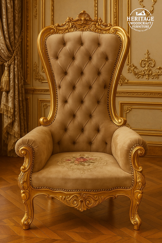 Royal High-Back Throne Chairs with Table