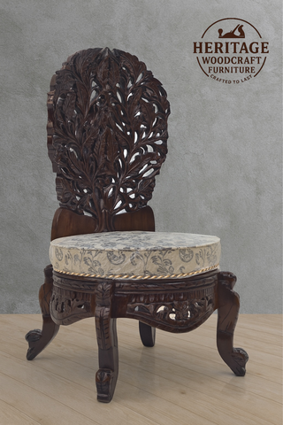 Handcrafted Wooden Accent Seating Set