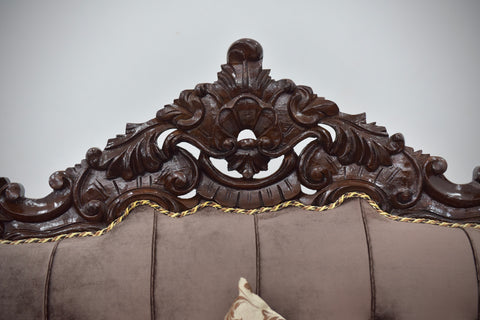 Handcrafted Solid Wood Sofa Set (3-Seater + 2 Singe Chairs) it comes with wooden table and carpet