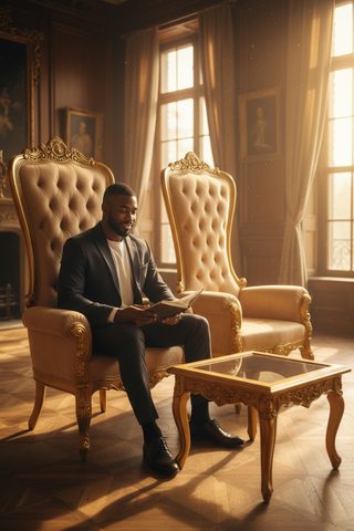 Royal High-Back Throne Chairs with Table