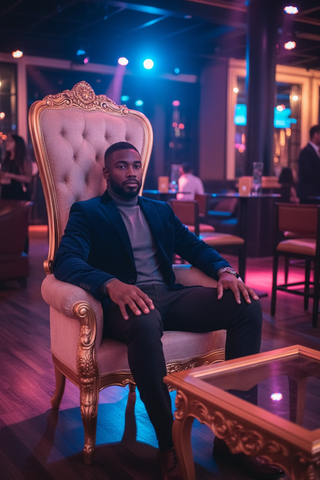 Royal High-Back Throne Chairs with Table