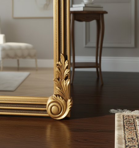 Handcrafted Wooden Floor Mirror