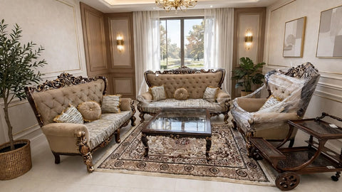 Royal Heritage Handcrafted Wooden Sofa Set