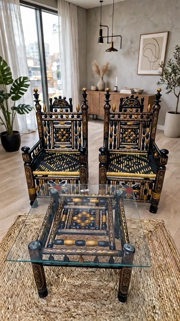 Handwoven chair set